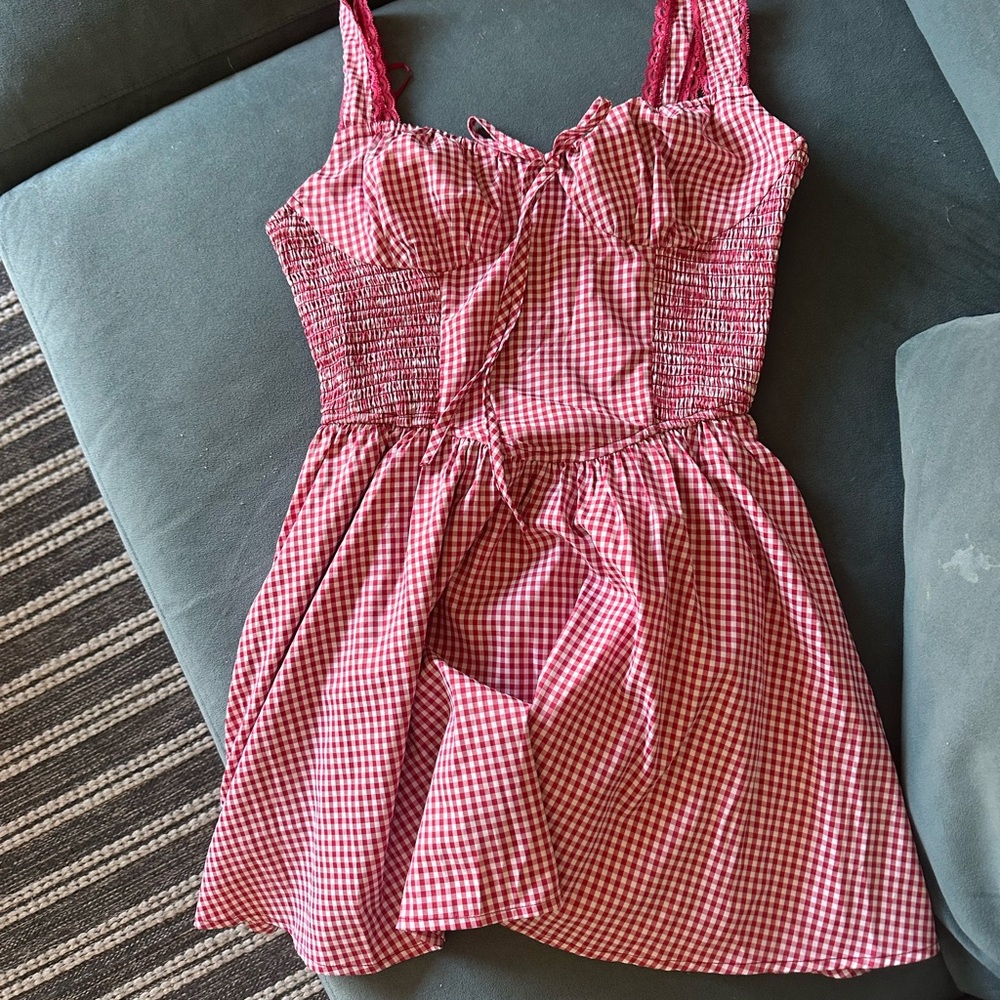 NWT Red Gingham Dress - Picture 2 of 4